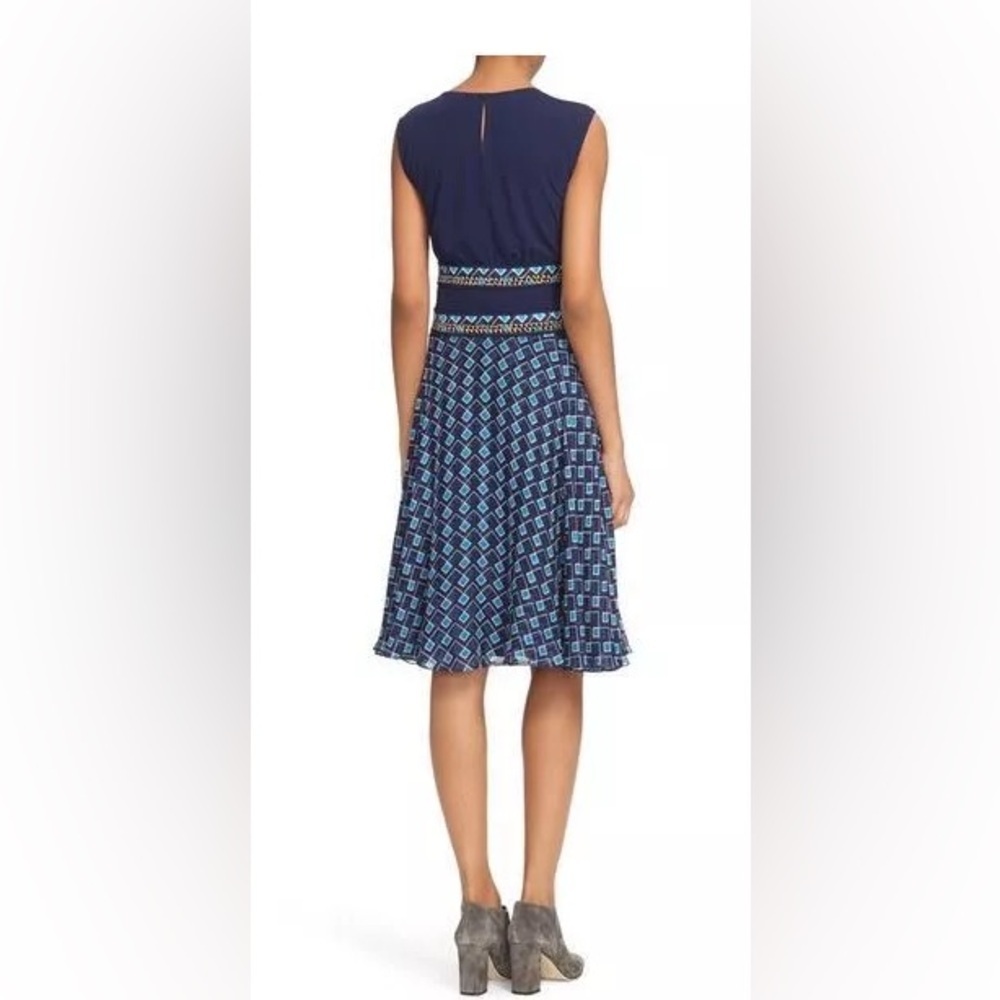 Diane Von Furstenberg Rosalie Dress Midnight Wired Size 6 NWT - Picture 3 of 11